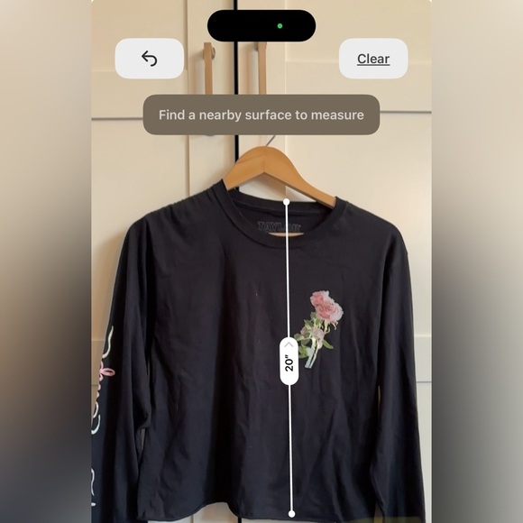 Black Flower Cropped Long Sleeve Tee | Official Taylor Swift Merch - Picture 6 of 6